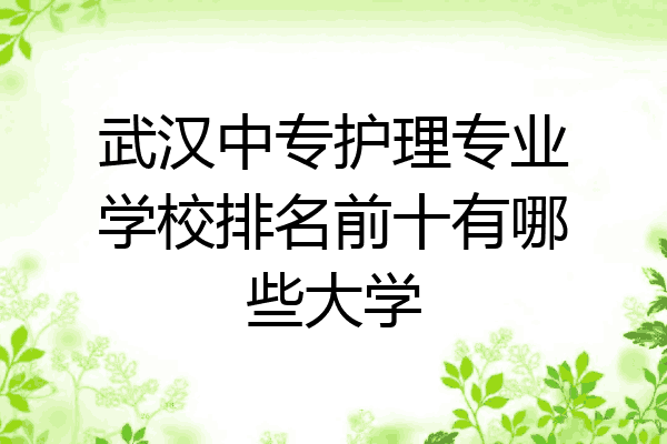 武汉中专护理专业学校排名前十有哪些大学