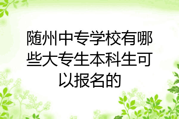 随州中专学校有哪些大专生本科生可以报名的