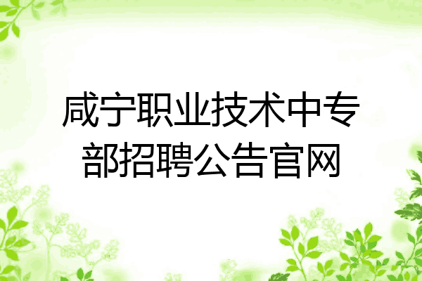 咸宁职业技术中专部招聘公告官网