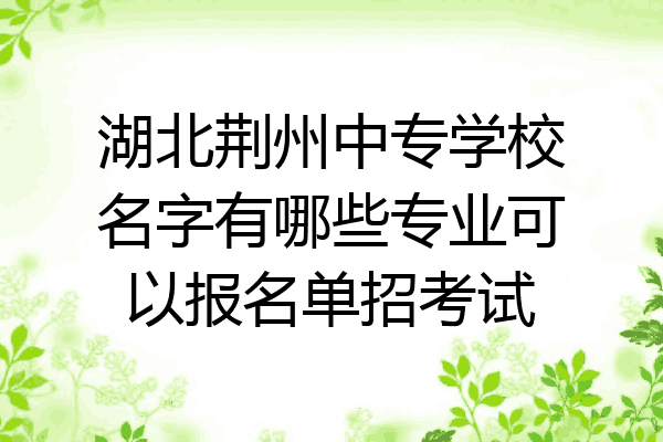 湖北荆州中专学校名字有哪些专业可以报名单招考试