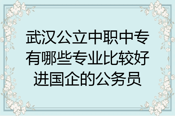 武汉公立中职中专有哪些专业比较好进国企的公务员