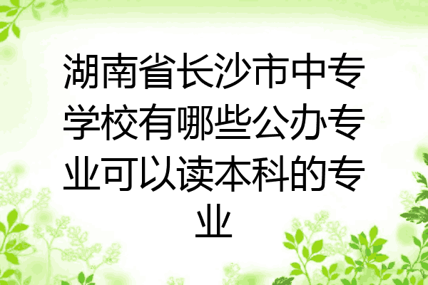 湖南省长沙市中专学校有哪些公办专业可以读本科的专业