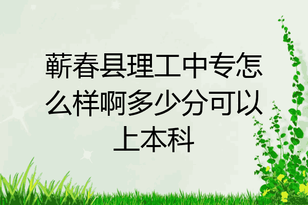 蕲春县理工中专怎么样啊多少分可以上本科
