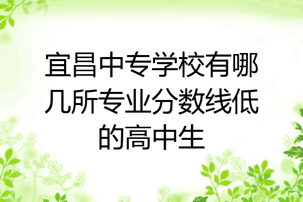宜昌中专学校有哪几所专业分数线低的高中生