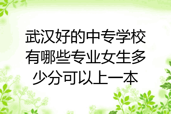 武汉好的中专学校有哪些专业女生多少分可以上一本