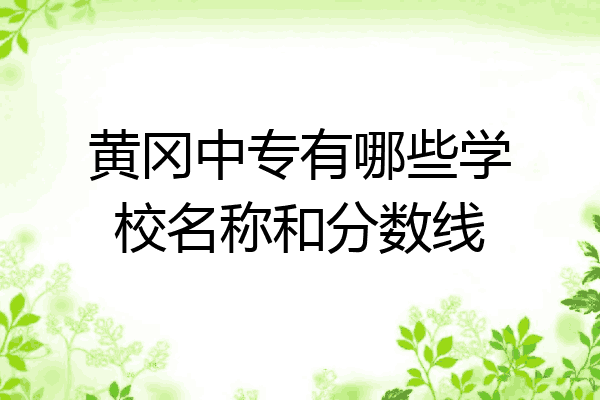 黄冈中专有哪些学校名称和分数线