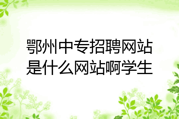鄂州中专招聘网站是什么网站啊学生