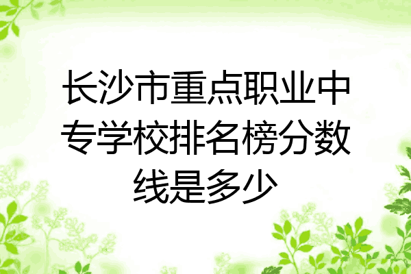 长沙市重点职业中专学校排名榜分数线是多少