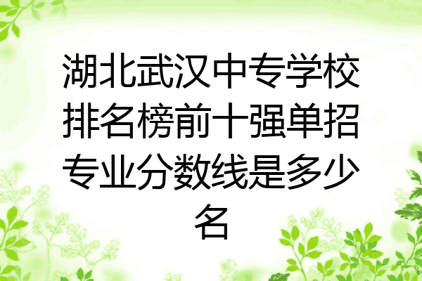 湖北武汉中专学校排名榜前十强单招专业分数线是多少名