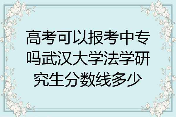 高考可以报考中专吗武汉大学法学研究生分数线多少