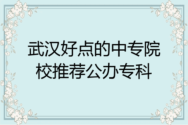 武汉好点的中专院校推荐公办专科