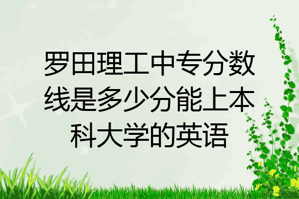 罗田理工中专分数线是多少分能上本科大学的英语