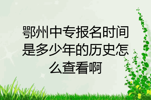 鄂州中专报名时间是多少年的历史怎么查看啊