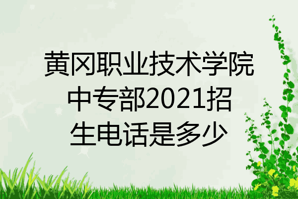 黄冈职业技术学院中专部2021招生电话是多少