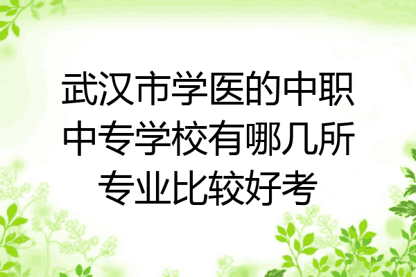 武汉市学医的中职中专学校有哪几所专业比较好考