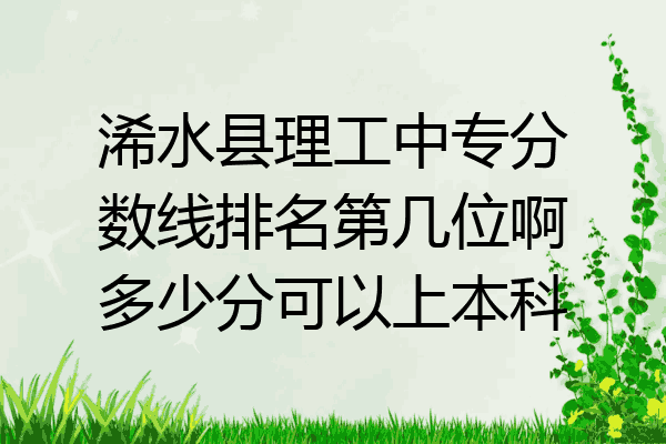 浠水县理工中专分数线排名第几位啊多少分可以上本科