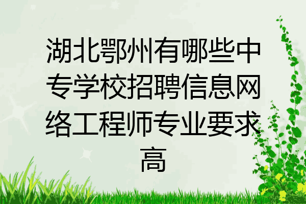湖北鄂州有哪些中专学校招聘信息网络工程师专业要求高