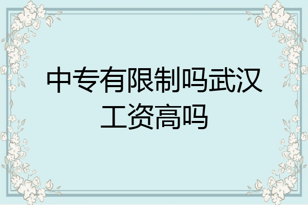 中专有限制吗武汉工资高吗