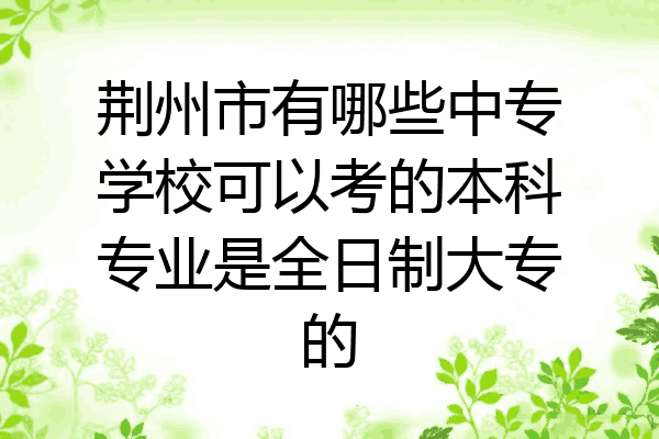 荆州市有哪些中专学校可以考的本科专业是全日制大专的