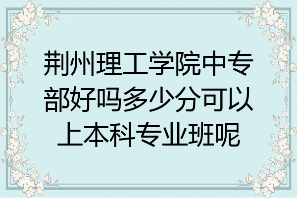 荆州理工学院中专部好吗多少分可以上本科专业班呢