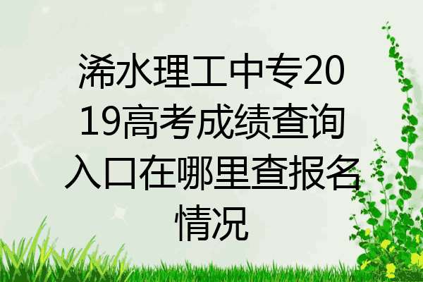 浠水理工中专2019高考成绩查询入口在哪里查报名情况