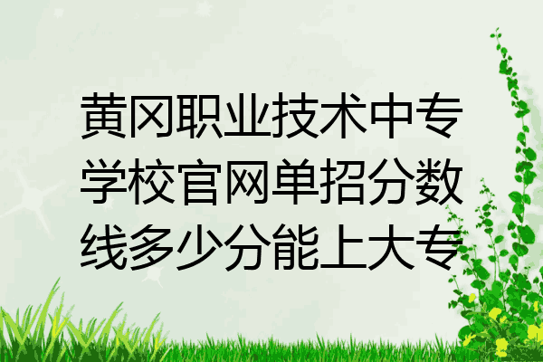 黄冈职业技术中专学校官网单招分数线多少分能上大专
