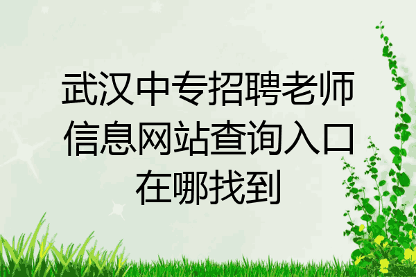 武汉中专招聘老师信息网站查询入口在哪找到