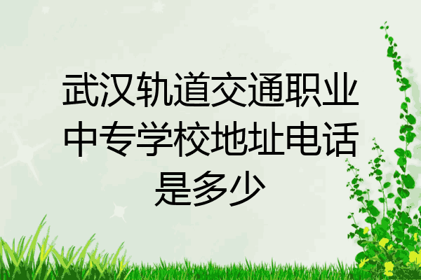 武汉轨道交通职业中专学校地址电话是多少