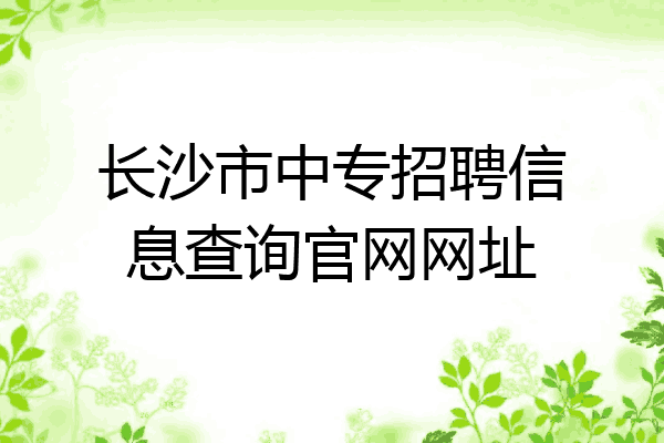 长沙市中专招聘信息查询官网网址