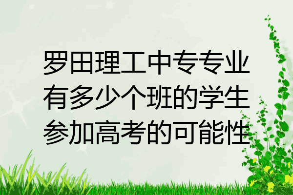 罗田理工中专专业有多少个班的学生参加高考的可能性