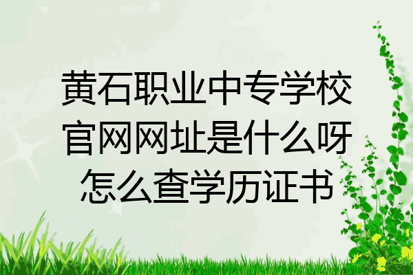 黄石职业中专学校官网网址是什么呀怎么查学历证书
