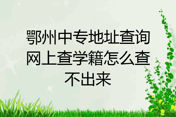 鄂州中专地址查询网上查学籍怎么查不出来