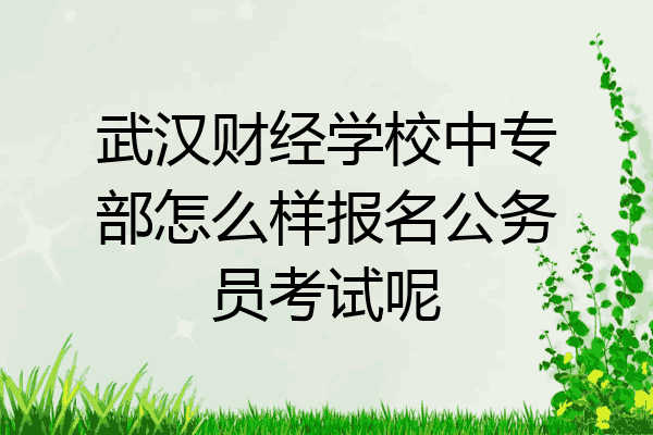 武汉财经学校中专部怎么样报名公务员考试呢