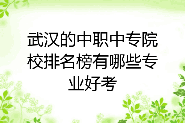 武汉的中职中专院校排名榜有哪些专业好考