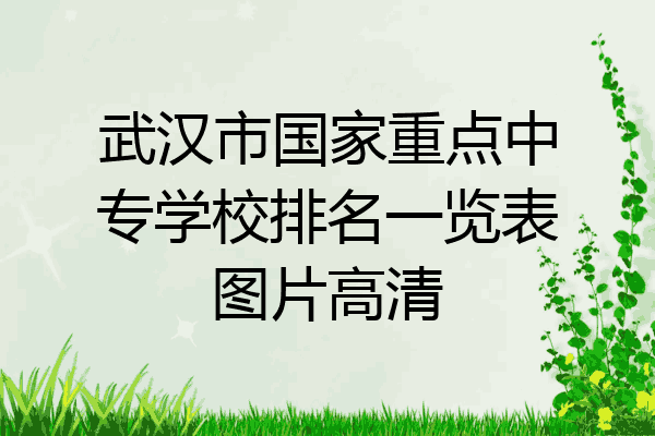 武汉市国家重点中专学校排名一览表图片高清