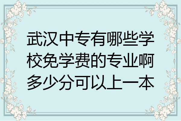 武汉中专有哪些学校免学费的专业啊多少分可以上一本