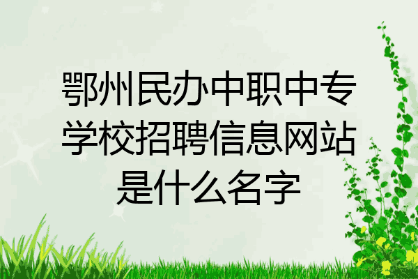 鄂州民办中职中专学校招聘信息网站是什么名字