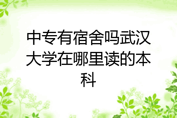 中专有宿舍吗武汉大学在哪里读的本科