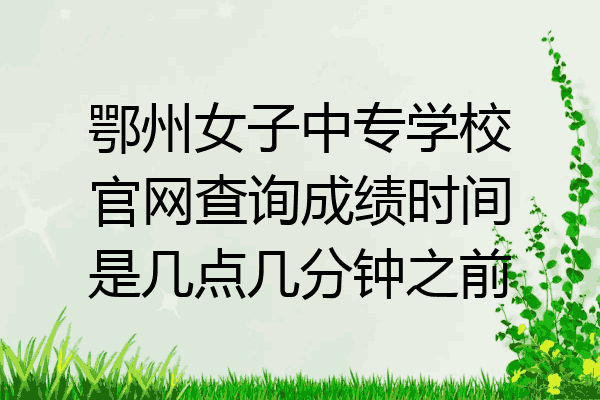 鄂州女子中专学校官网查询成绩时间是几点几分钟之前