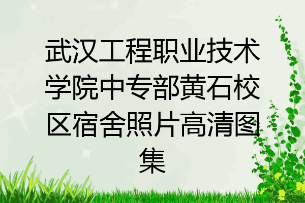 武汉工程职业技术学院中专部黄石校区宿舍照片高清图集