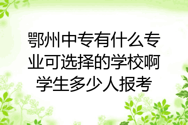 鄂州中专有什么专业可选择的学校啊学生多少人报考