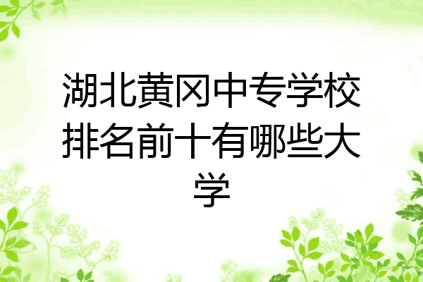 湖北黄冈中专学校排名前十有哪些大学
