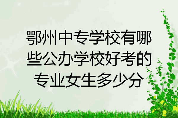 鄂州中专学校有哪些公办学校好考的专业女生多少分
