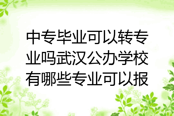 中专毕业可以转专业吗武汉公办学校有哪些专业可以报