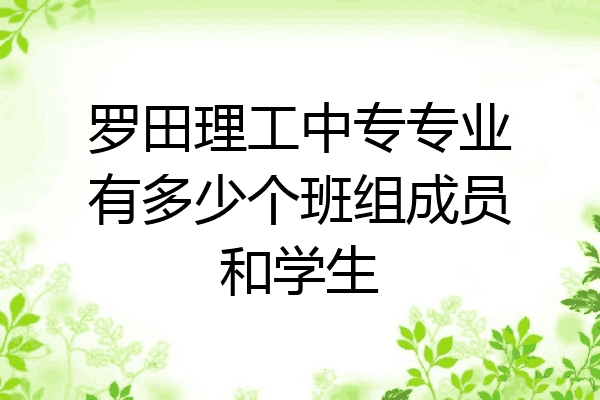 罗田理工中专专业有多少个班组成员和学生