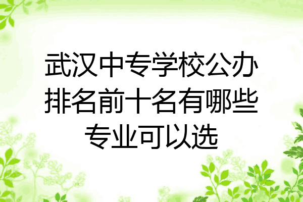 武汉中专学校公办排名前十名有哪些专业可以选