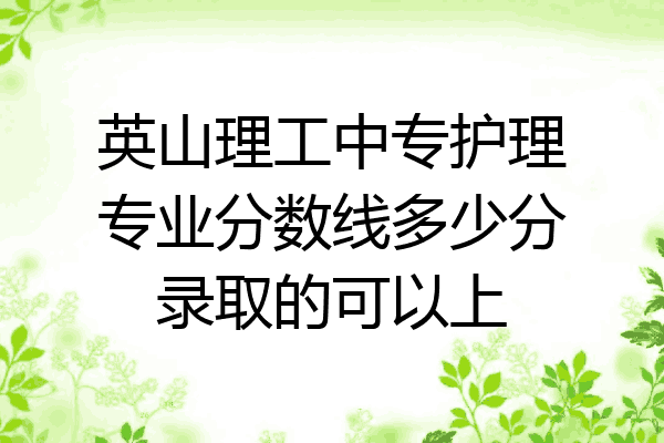 英山理工中专护理专业分数线多少分录取的可以上