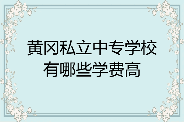 黄冈私立中专学校有哪些学费高