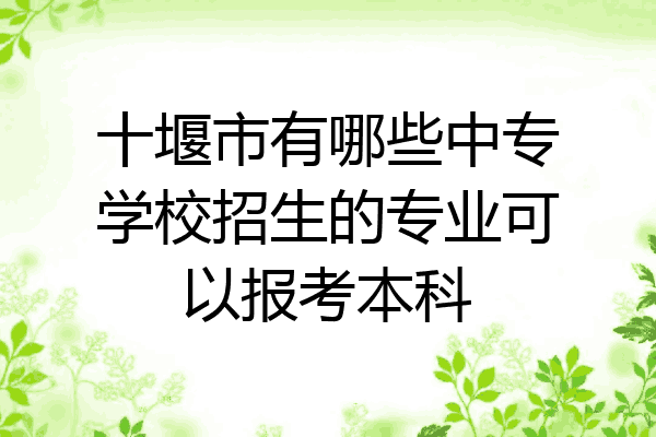 十堰市有哪些中专学校招生的专业可以报考本科