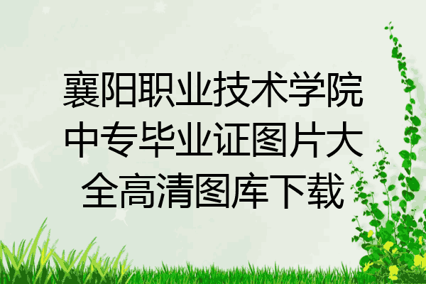 襄阳职业技术学院中专毕业证图片大全高清图库下载